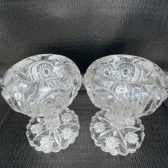 IMPERIAL GLASS OHIO Zipper Heart Clear Heavy Votive Manganese 365nm UV Glow Set - Picture 10 of 11